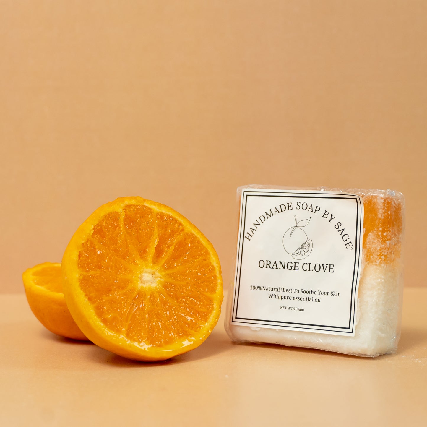 Sage’s 100% Natural Orange Clove Handmade Soap With Pure Essential Oil to Soothe Your Skin