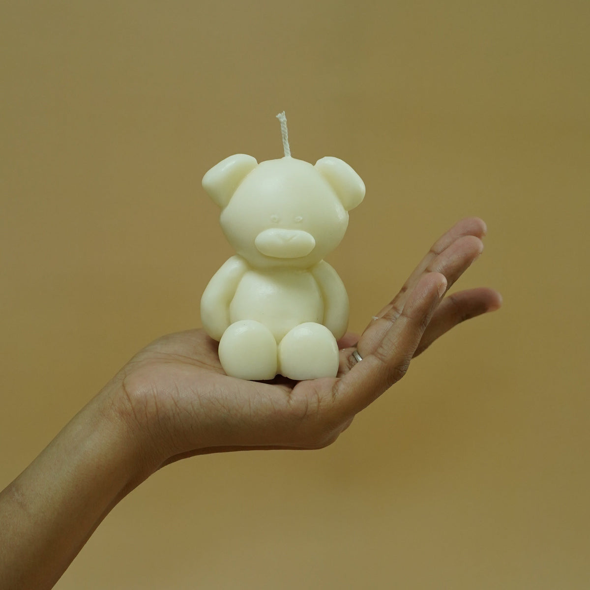 Ivory Teddy Bear Shaped Decorative Candle