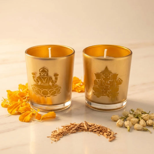 Ganesh Ji And Laxmi Ji Shot Jar Candles