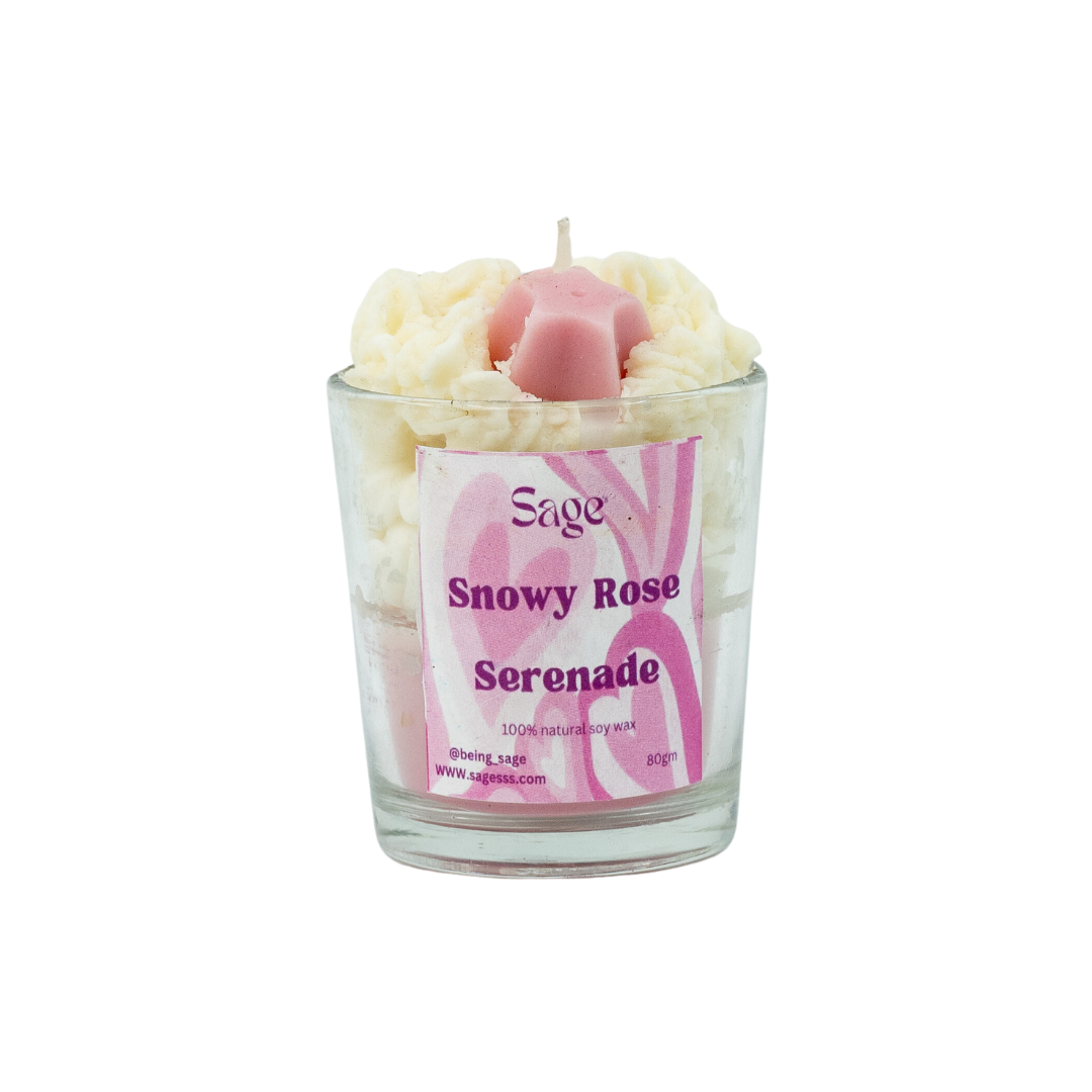 Snowy Rose Serenade Candle