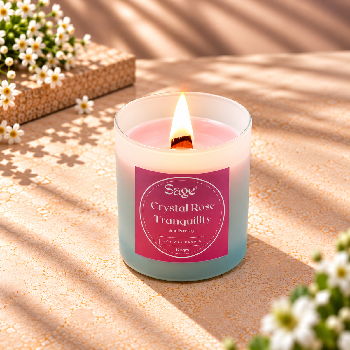 Crystal Rose Scented Jar Candle