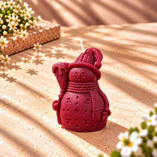 Snowman Christmas Candle