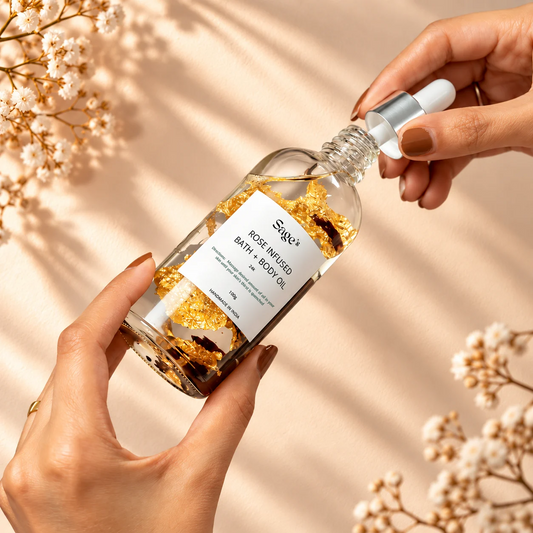 Rose Infused Bath + Body Oil for Deep Relaxation and serene Aromatics