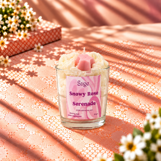 Snowy Rose Serenade Candle