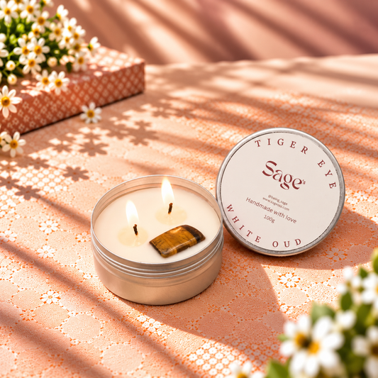 Tiger Eye & White Oud Scented Candle