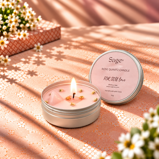 Rose Quartz Candle for Self-Love