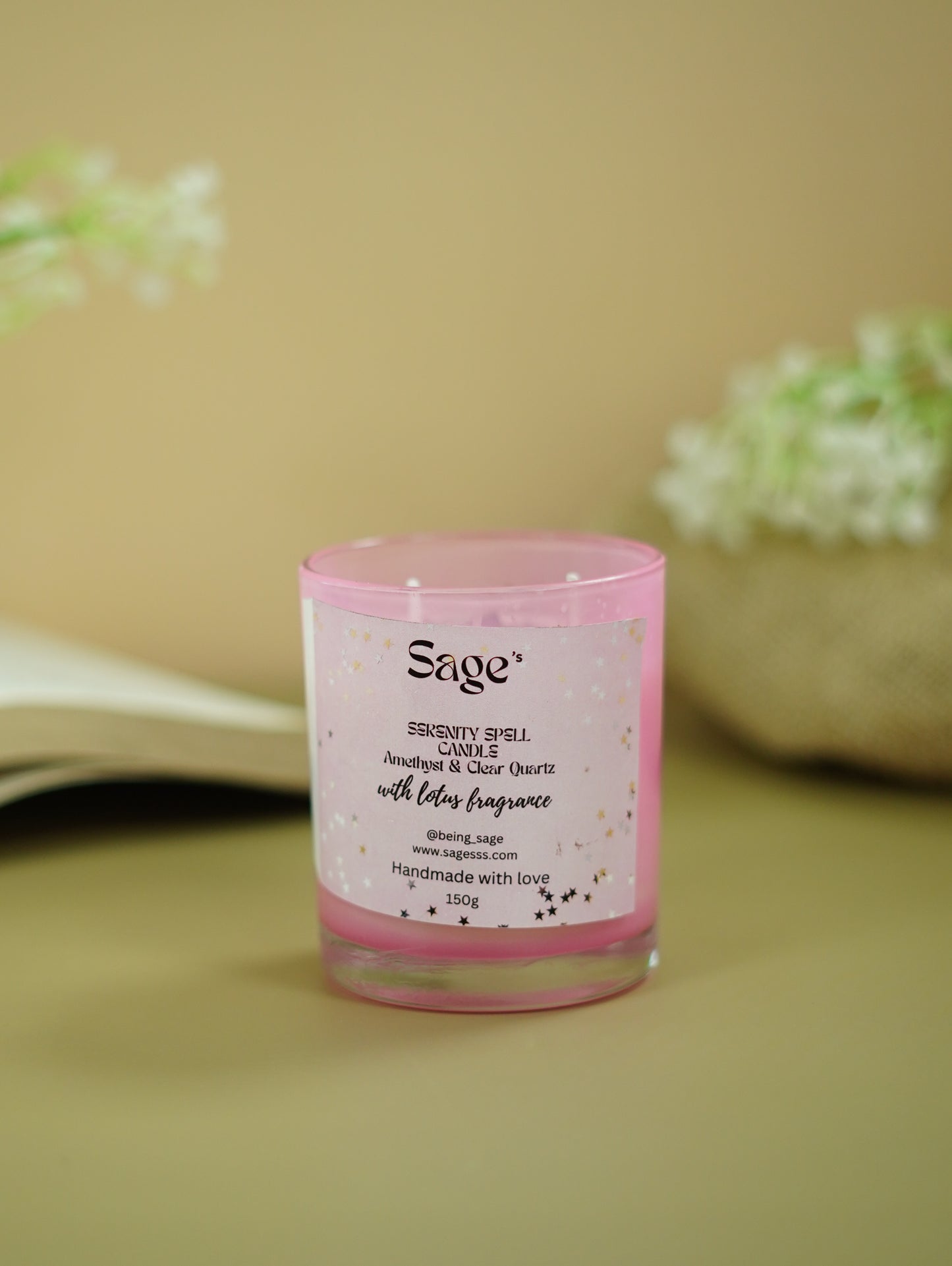 Serenity Spell Candle – Amethyst & Lotus