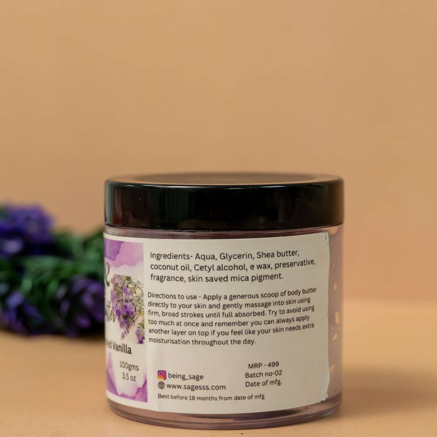 Sage’s Exclusive French Lavender and Vanilla Body Butter