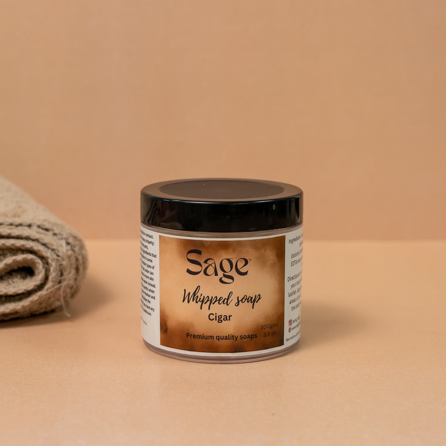 Sage’s Premium Cigar Infused Whipped Soap with Natural Oils and Fragrance Oils