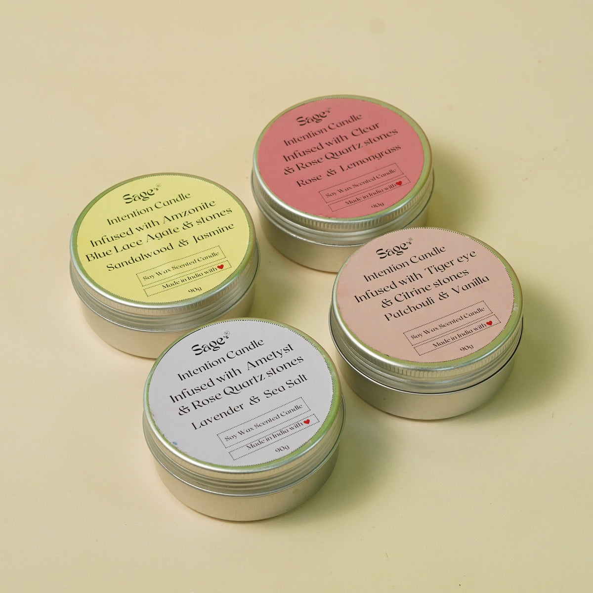 Sage Intention Candle Set – 4 Piece