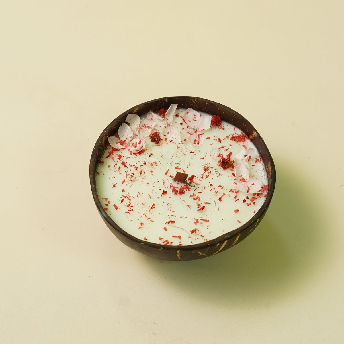 Handcrafted Coconut Bowl Flower Candle