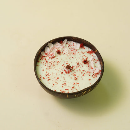 Handcrafted Coconut Bowl Flower Candle
