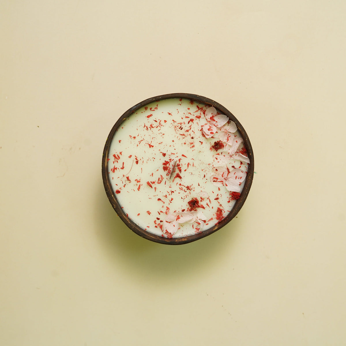 Handcrafted Coconut Bowl Flower Candle