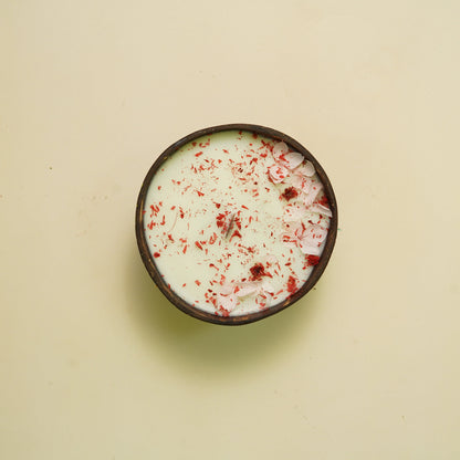 Handcrafted Coconut Bowl Flower Candle