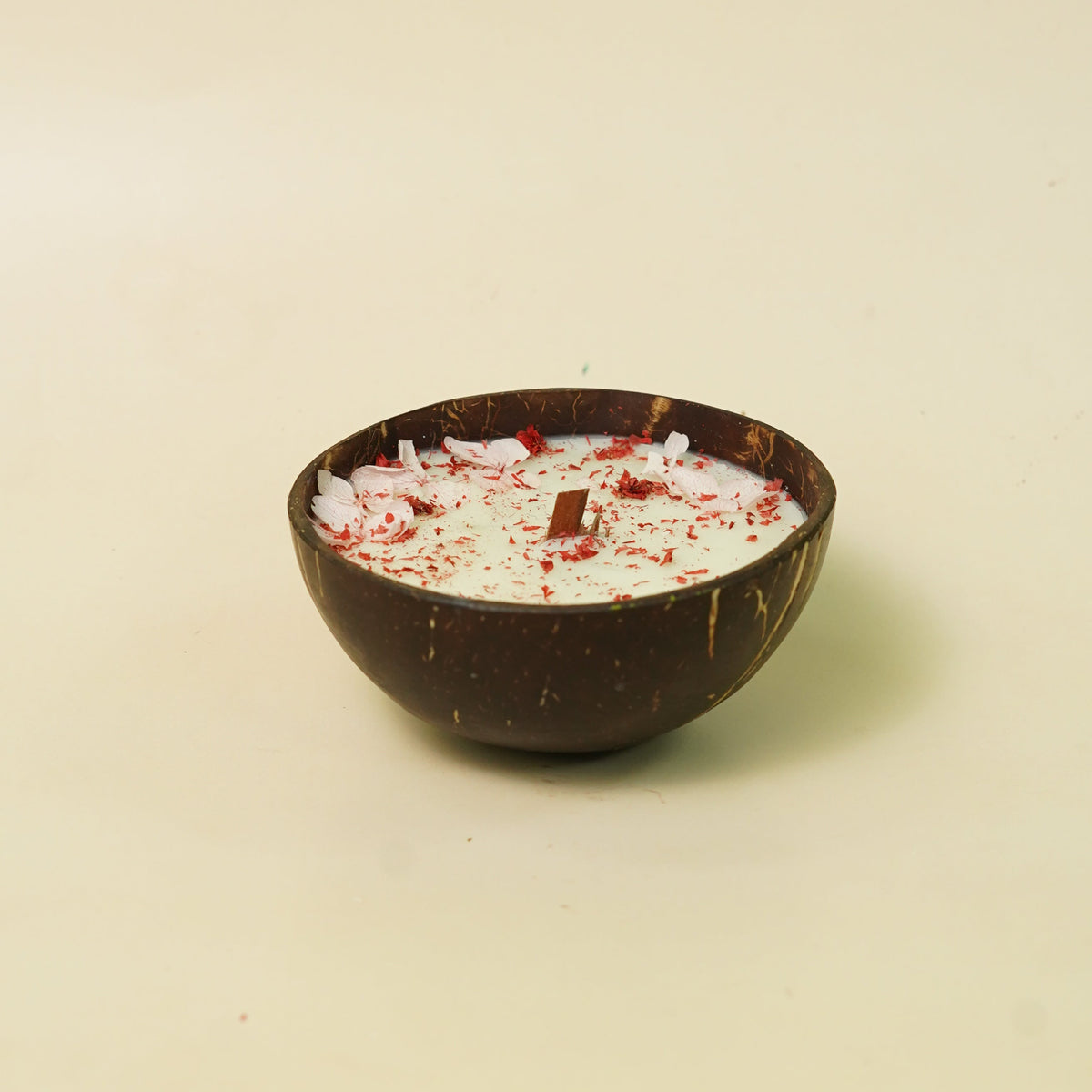 Handcrafted Coconut Bowl Flower Candle