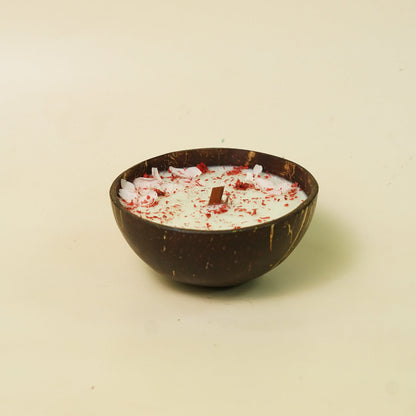 Handcrafted Coconut Bowl Flower Candle