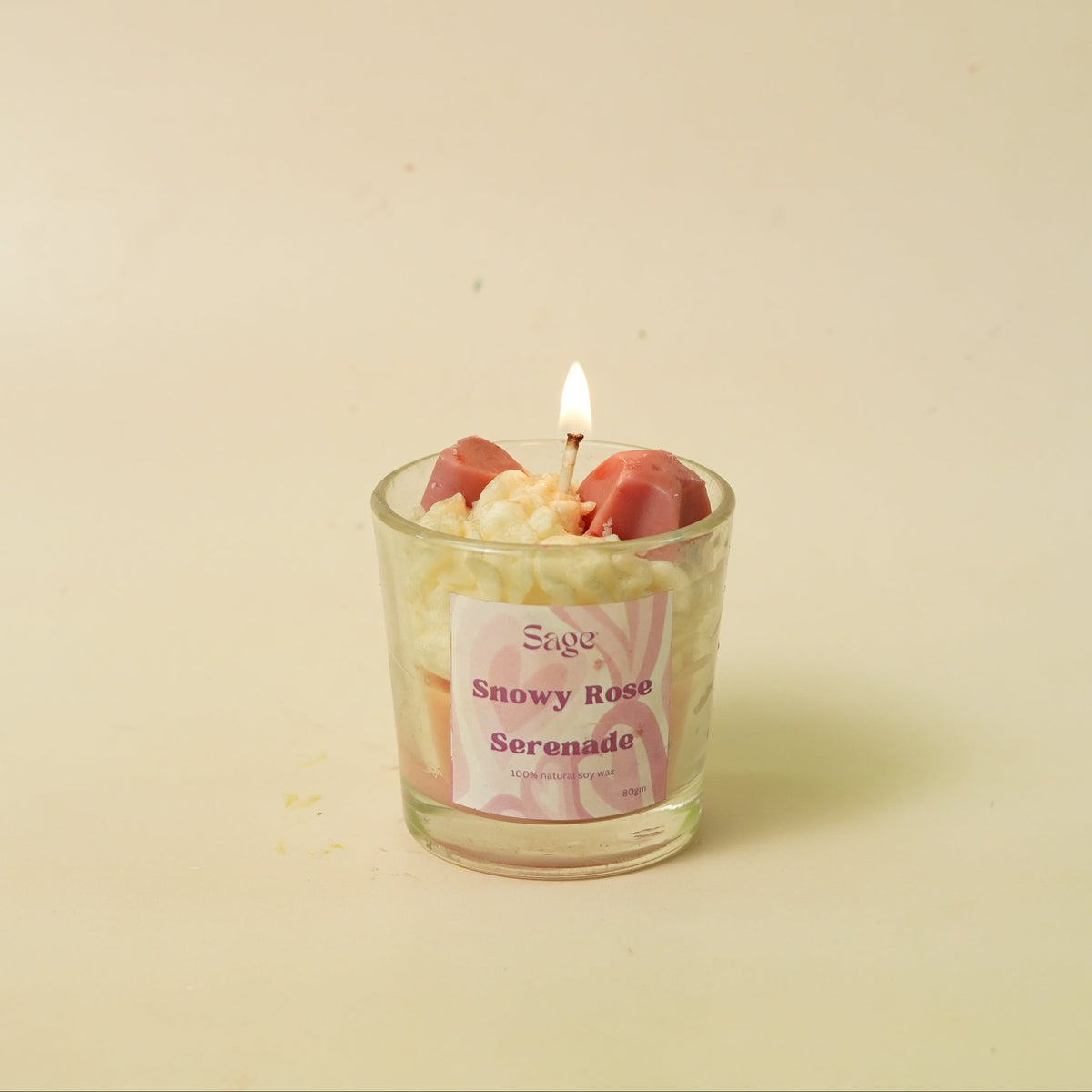 Snowy Rose Serenade Candle | 80g