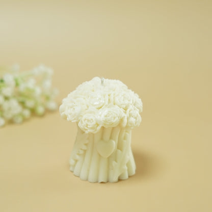 Elegant White Floral Candle | Decorative Flower-Shaped Candle for Home Décor