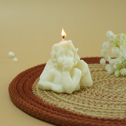 White Lion Sculptural Candle | Decorative Lion Candle for Home Décor