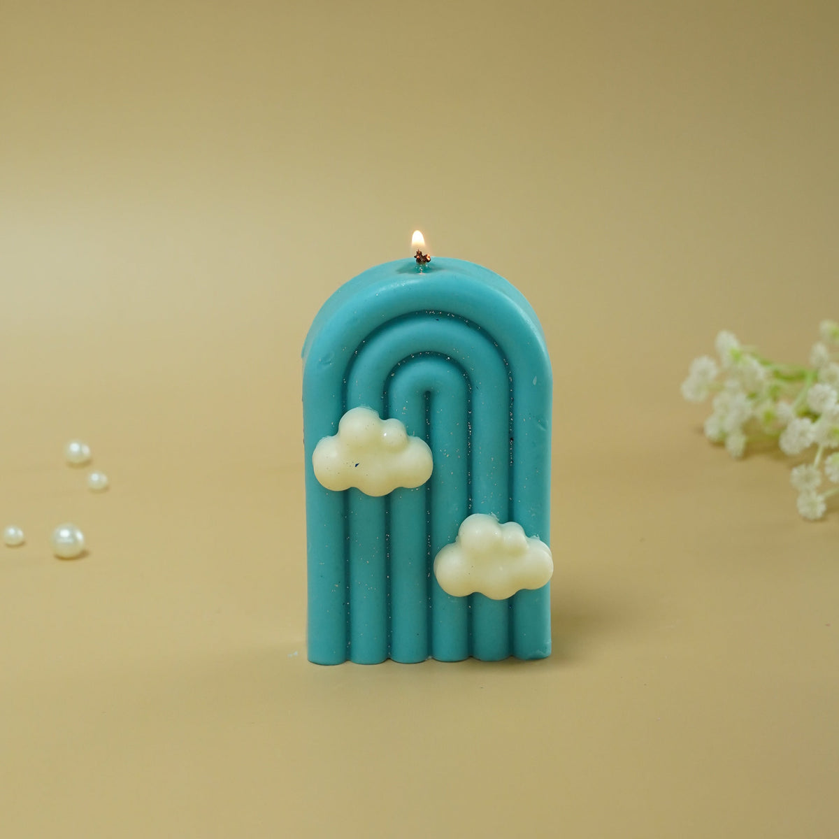 Blue Rainbow Cloud Candle | Decorative Candle for Home Décor