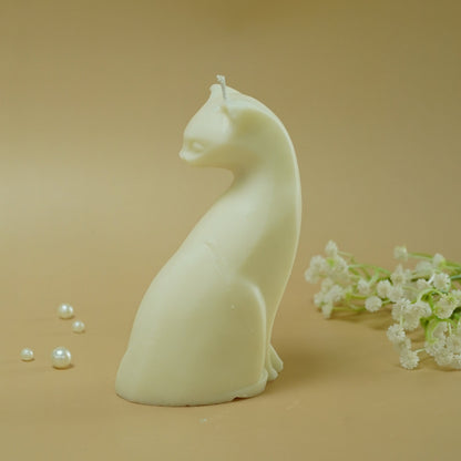 Ivory Cat Shaped Decorative Candle