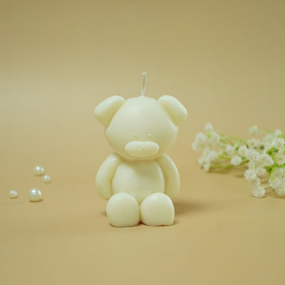 Ivory Teddy Bear Shaped Decorative Candle