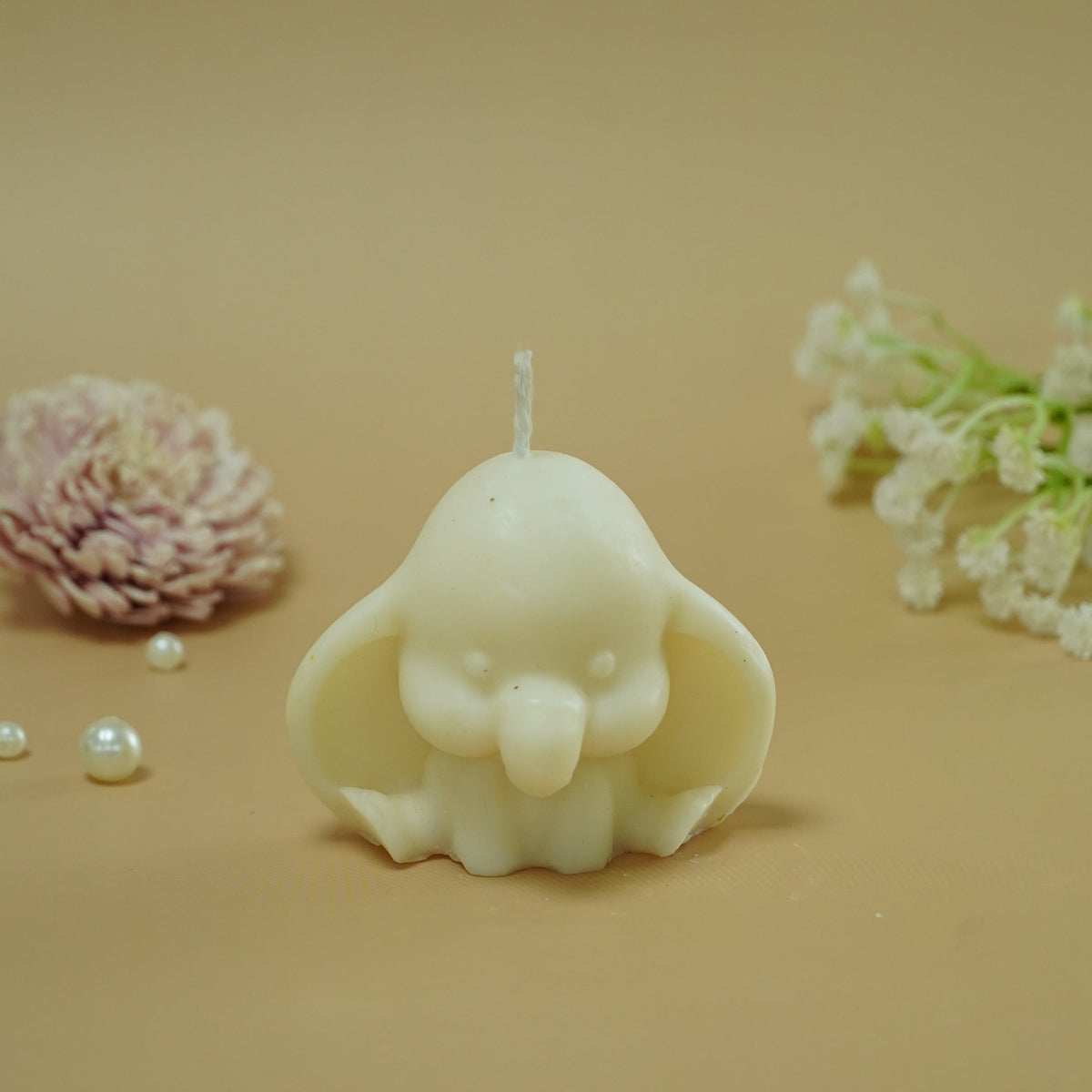 Ivory Elephant Shaped Decorative Candle