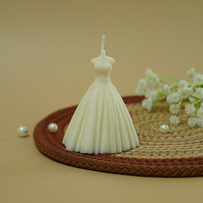 Ivory Gown Shaped Decorative Candle