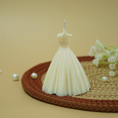 Ivory Gown Shaped Decorative Candle