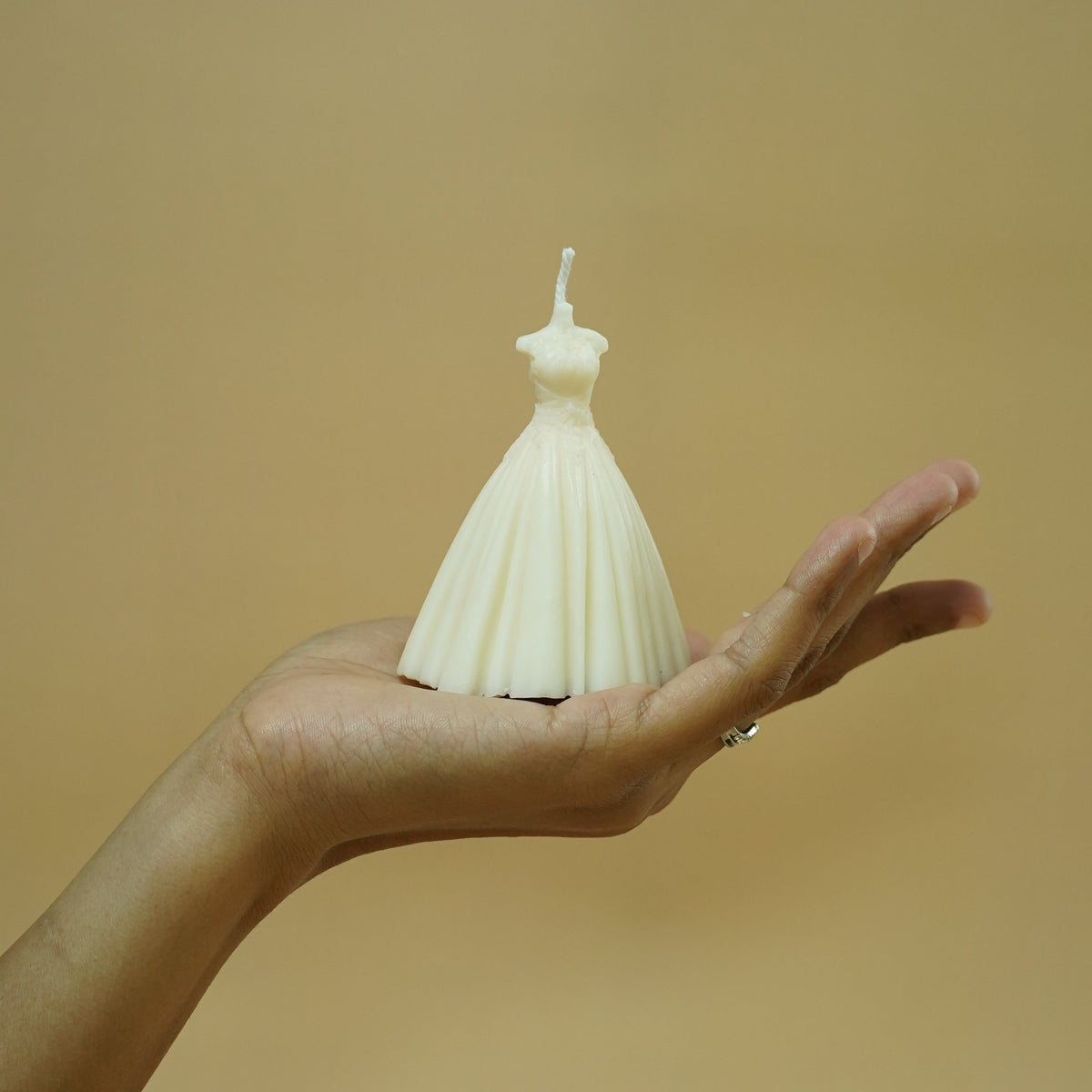 Ivory Gown Shaped Decorative Candle