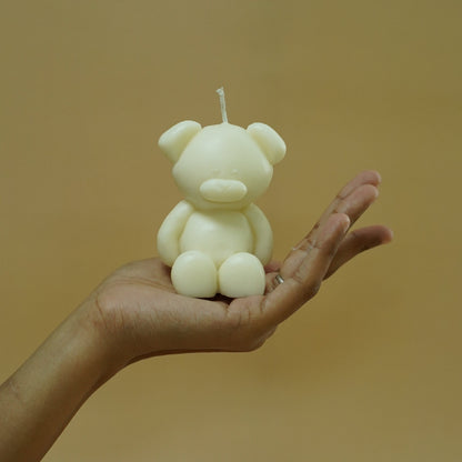 Ivory Teddy Bear Shaped Decorative Candle