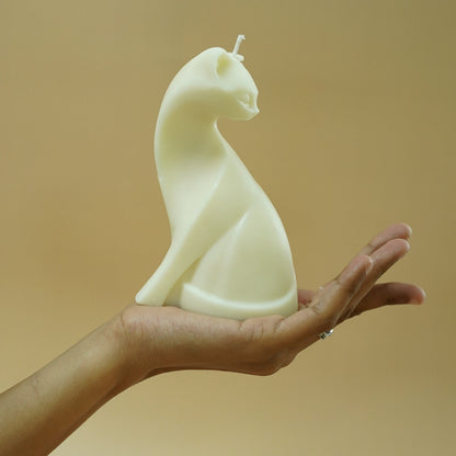 Ivory Cat Shaped Decorative Candle
