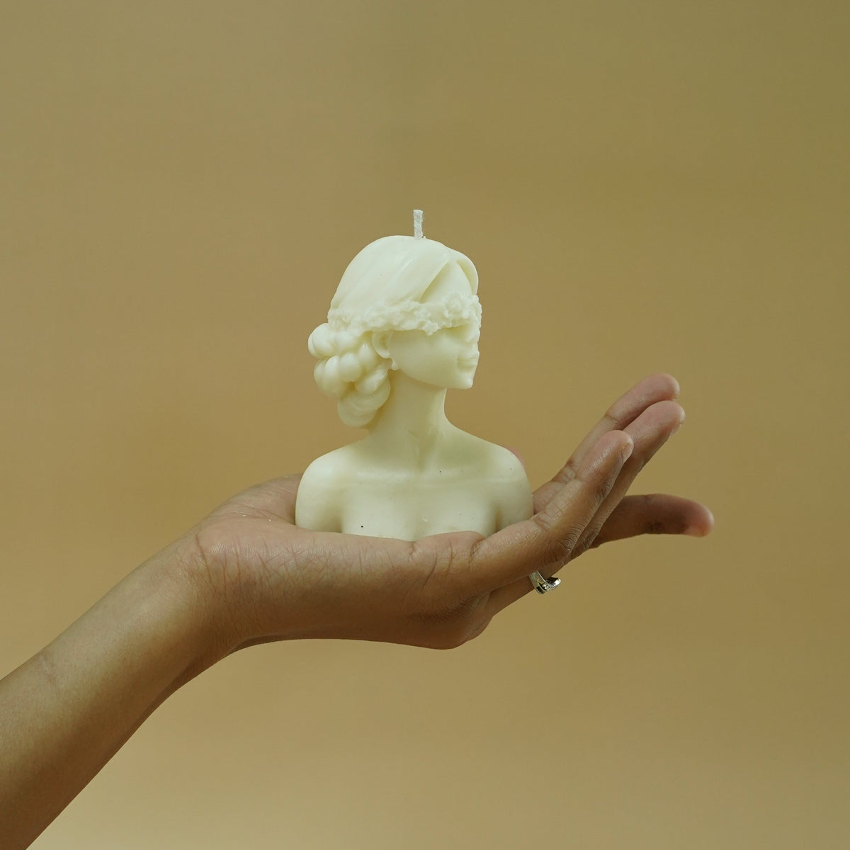 Elegant Woman Bust Candle | White Sculptural Candle