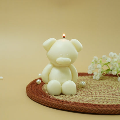 Ivory Teddy Bear Shaped Decorative Candle