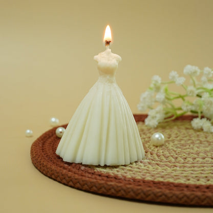 Ivory Gown Shaped Decorative Candle