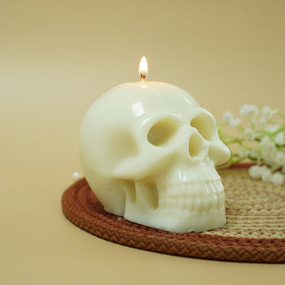 Ivory Skull Shaped Decorative Candle