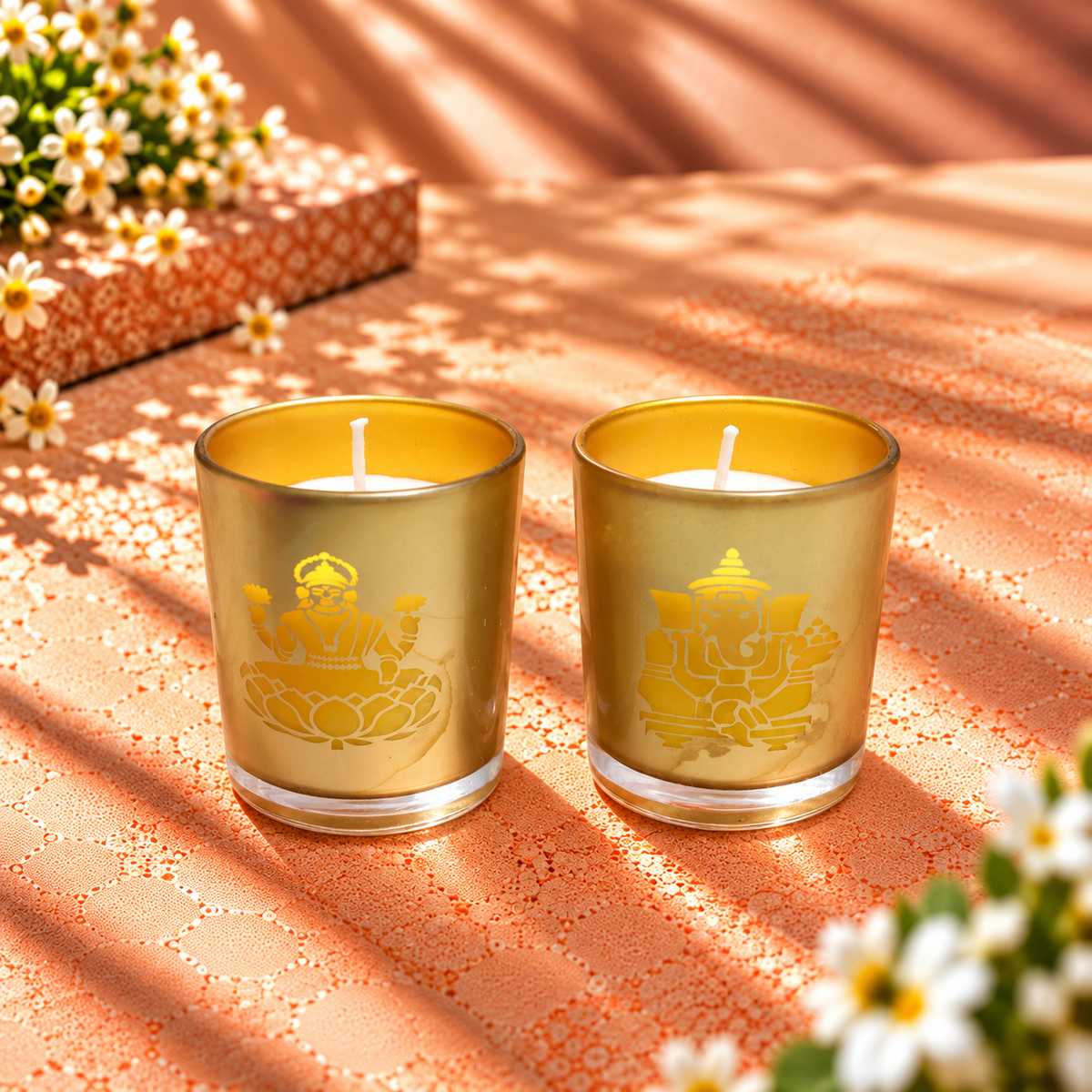 Ganesh Ji And Laxmi Ji Shot Jar Candles