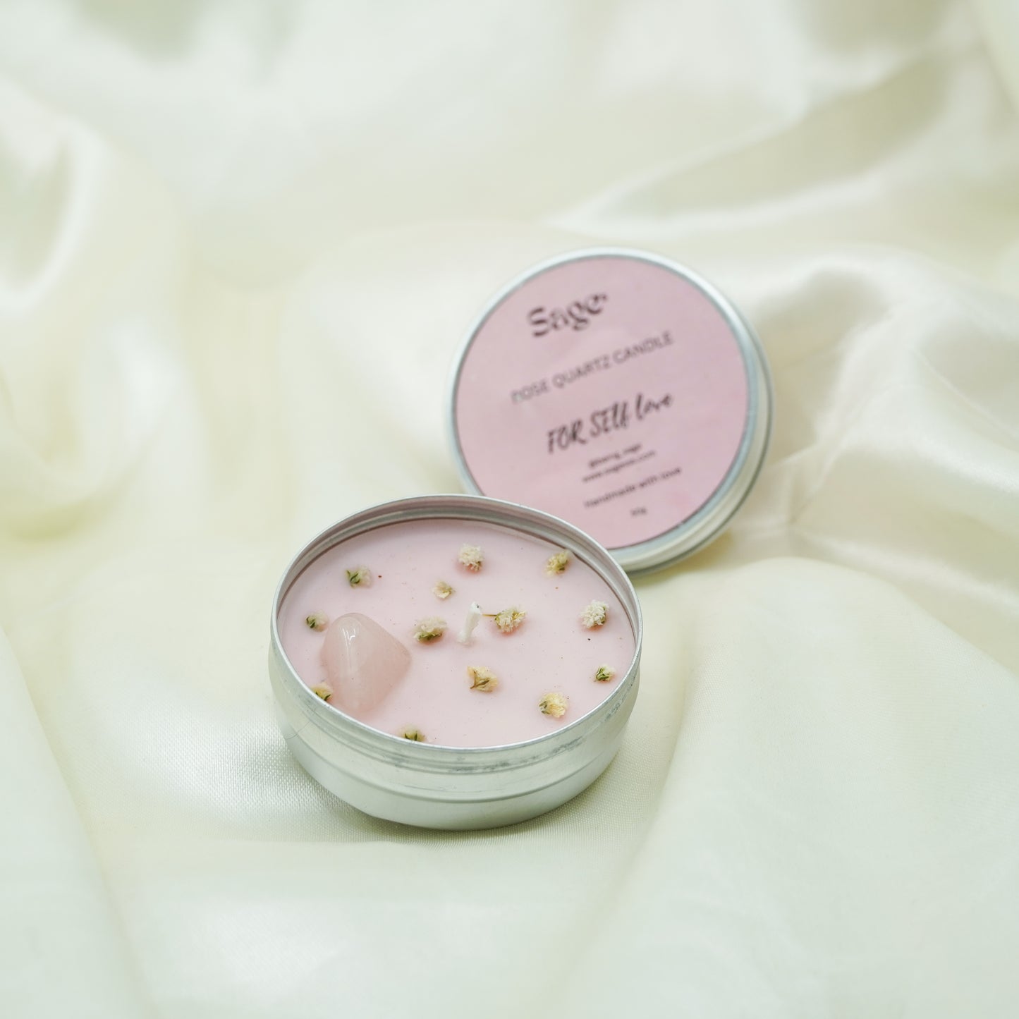 Rose Quartz Candle for Self-Love