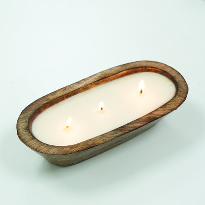 Boat-Shaped Wooden Bowl Candle (8*4)