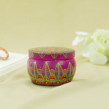 Pink Mandala Printed Tin Candle