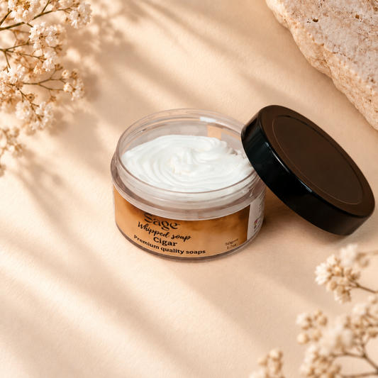 Sage’s Premium Cigar Infused Whipped Soap with Natural Oils and Fragrance Oils