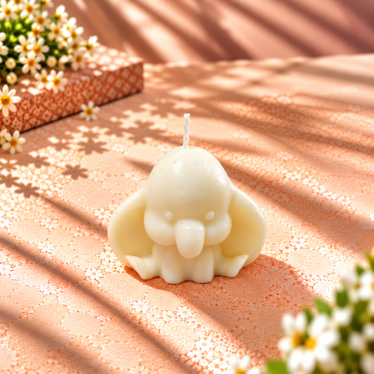 Ivory Elephant Shaped Decorative Candle