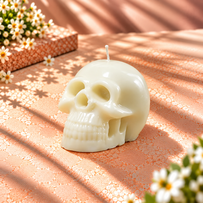 Ivory Skull Shaped Decorative Candle