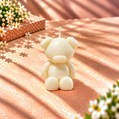 Ivory Teddy Bear Shaped Decorative Candle